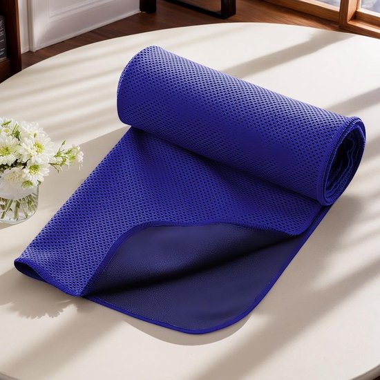 Sport Handdoek - Koeldoek - Fitness en Yoga - Ademend en huidvriendelijk - 30 x 100 cm - Blauw — afbeelding 2