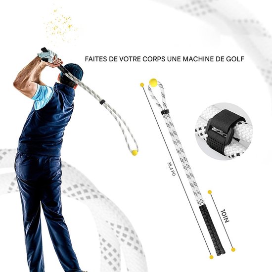 Golf Speed Trainer - Golfswing Corrector - Golf Oefening - Verbetert Ritme - 97.54 cm - Zwart van GOLF — afbeelding 4
