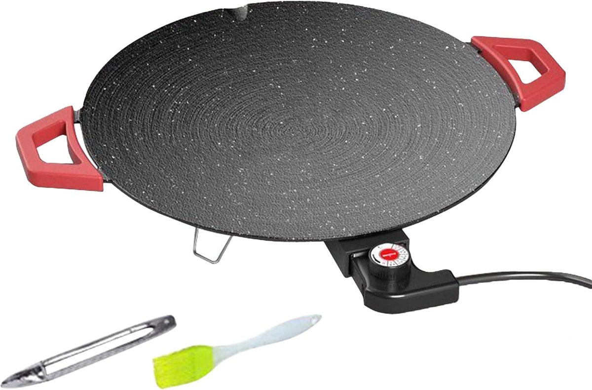Elektrische Grillplaat Binnen Grill Buiten Koken Antiaanbaklaag 40 cm Breed Veelkleurig