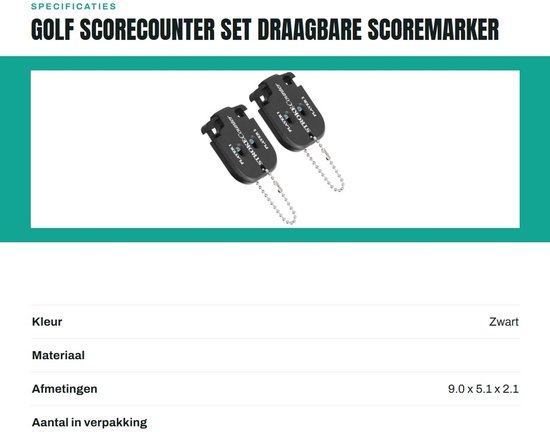 Dailygoods- Scorecounter Klein en Draagbaar - Golf Scorecounter - Petanque Scorebord - Sleutelhanger - Duurzaam ABS - Geschikt voor Balspellen - Scoreteller van Dailygoods — afbeelding 2