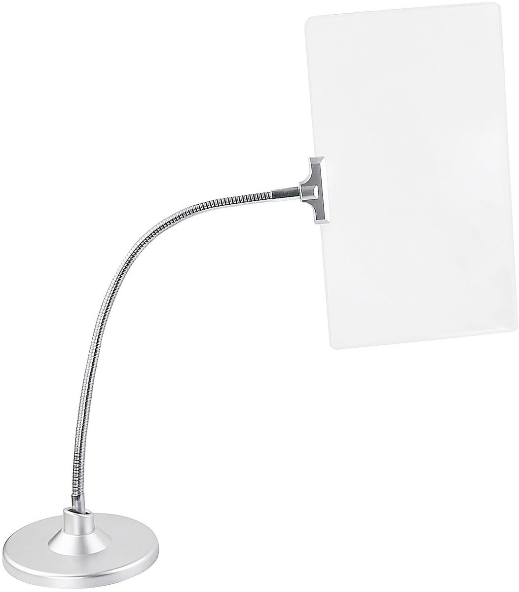 Dailygoods- Tafelvergroter 4x Vergroting - Vergrootglas voor Volwassenen - Roterende Buigbare Stand - HD Fresnel Lens - 25x14,5cm - Vermindert Oogvermoeidheid