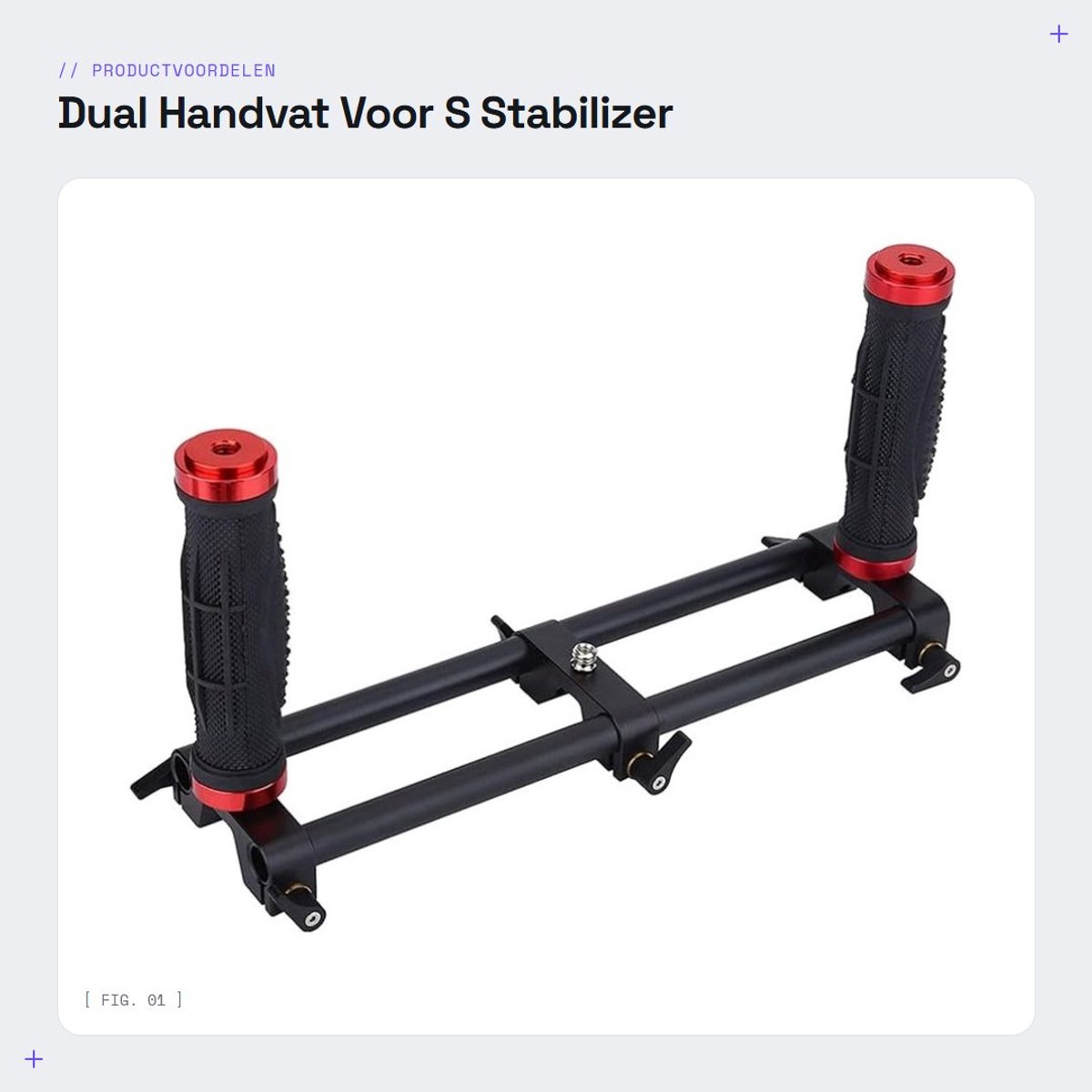 Dailygoods- Handvat Dual Grip - Antislip Handgreep - Camera Stabilizer Accessoire - Lichtgewicht en Duurzaam - Quick Release Mount - Compatibel met Camera's - Camera Rig