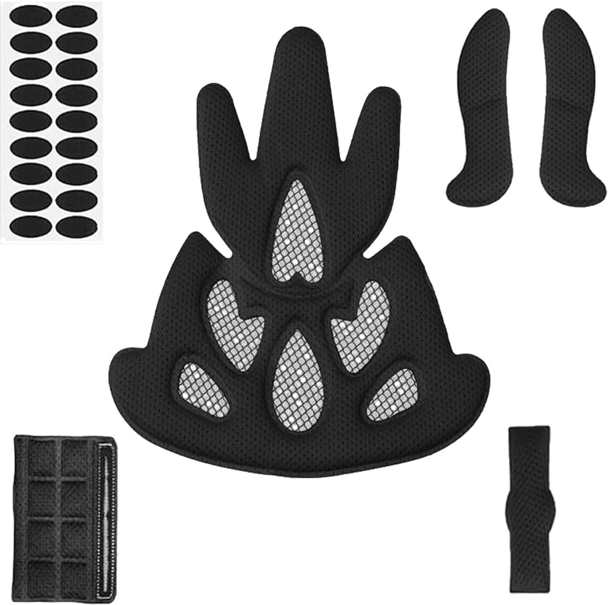 Helm bekleding - Spons kit - Comfortabel fietsen - Ademend en sneldrogend - Universele pasvorm - Zwart