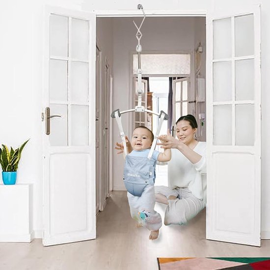 Baby Deurspringer - Peuter Springstoel - Actieve Spelletjes - Verstelbare Riem - Tot 16 kg - Lichtblauw — afbeelding 2