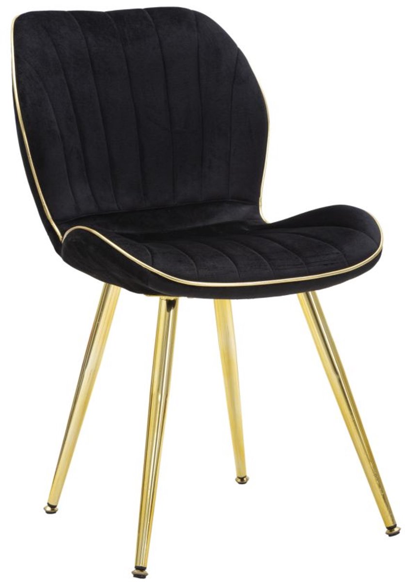 Mauro Ferretti Stoel Paris Chair Space Black/gold Set 2 Pz 46×58×77 cm Zwart