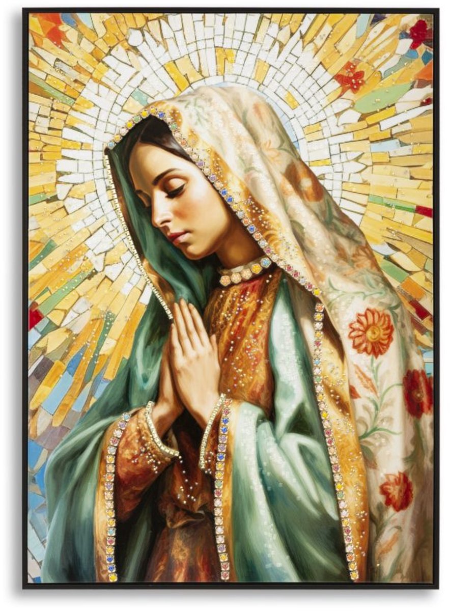 Schilderij On Canvas Lacquered Madonna -a- With Frame 72×4×102 cm