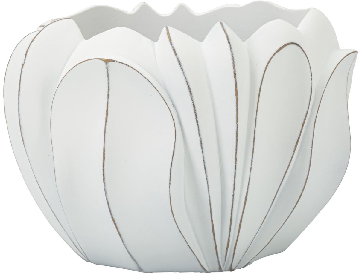 Mauro Ferretti Vaas Cachepot Gardy Ø 34,5×23,5 cm Wit Wash