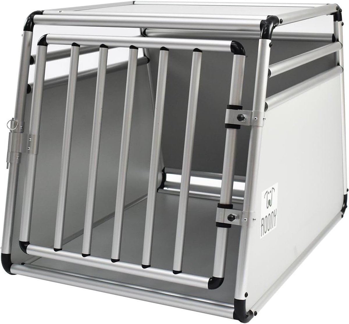 Transportkooi Honden - Reiskooi Dier - Veilig Vervoer Auto - Schuine Bodem - 68 x 54 x 50 cm - Grijs