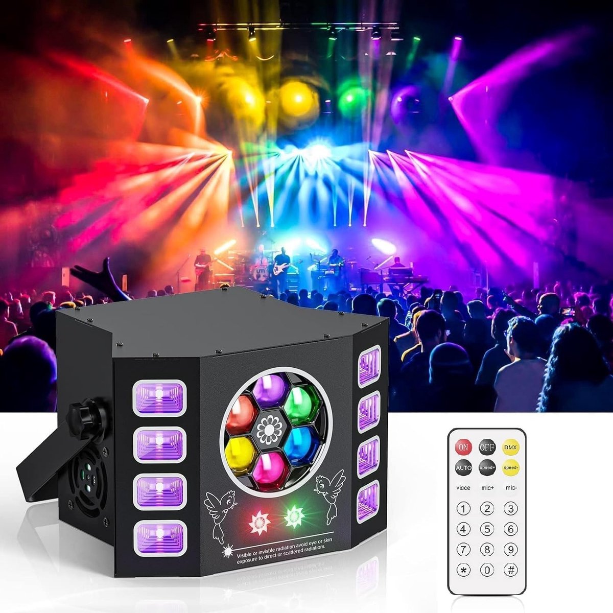 Feestverlichting - Discolicht - Feestelijke sfeer - Meerdere lichteffecten - 100 Watt - Zwart