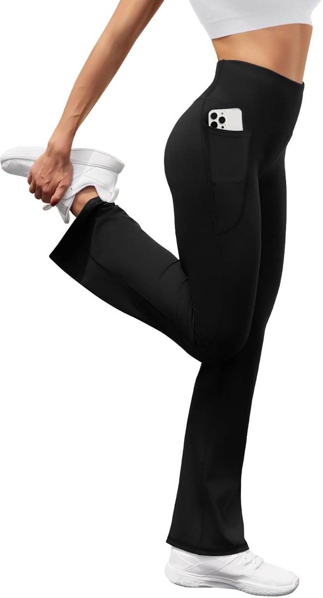Yogabroek Hoge Taille - Casual Sportbroek - Zweetafvoerende/Ademende - Elastisch/Comfortabel - Met Zakken - Ondoorzichtig Materiaal — afbeelding 3