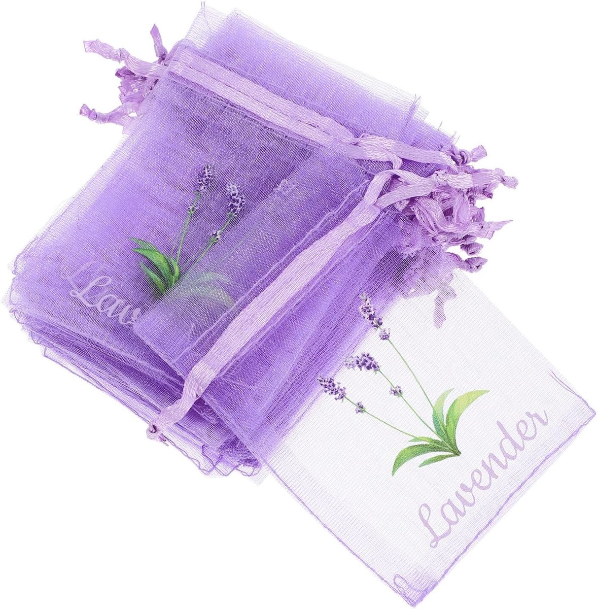 Lavendel Geurzakjes - Lege Aromazakjes - Ruimtes Fris Houden - Ademend Mesh Materiaal - 30 Stuks - Paars