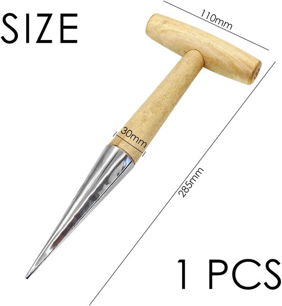 Dailygoods- Zaaigoed 1 stuk - Roestvrij Stalen Tuingereedschap - Handzaaigoed - Plantgereedschap - Bloemenplantgereedschap - Houten Handvat - 11 x 28,5 cm van Dailygoods — afbeelding 5