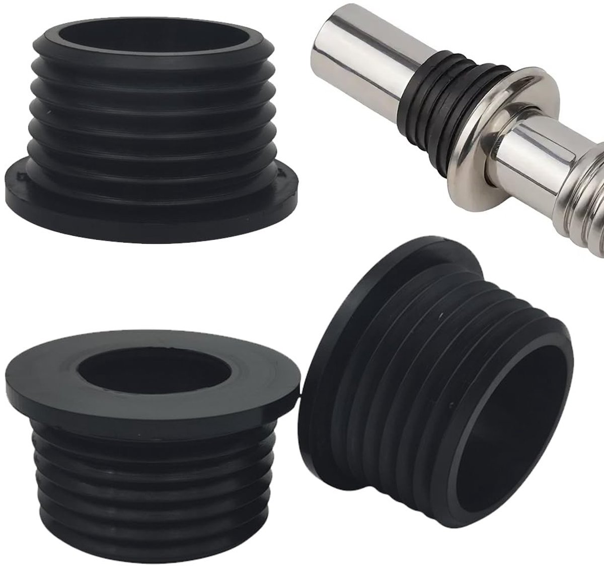 Dailygoods- Sifon Set van 3 - Rubber Mouw - Buitendiameter 40 mm - Binnendiameter 32 mm - Geschikt voor Wastafelsifons Ø 28-34 mm - Hoogwaardig Materiaal - Afvoerslang
