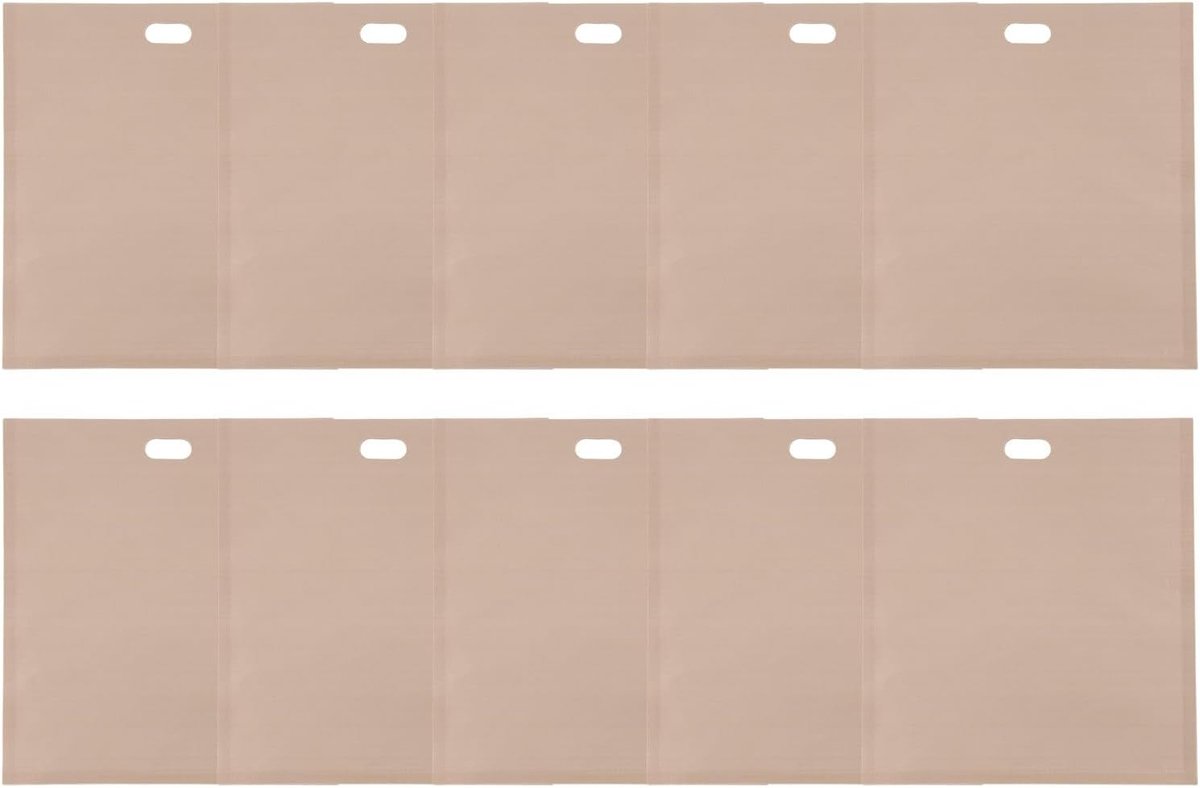 Herbruikbare Broodroosterzakken Sandwichzakken Oven Eten Opwarmen Non-stick Coating 10 stuks Beige
