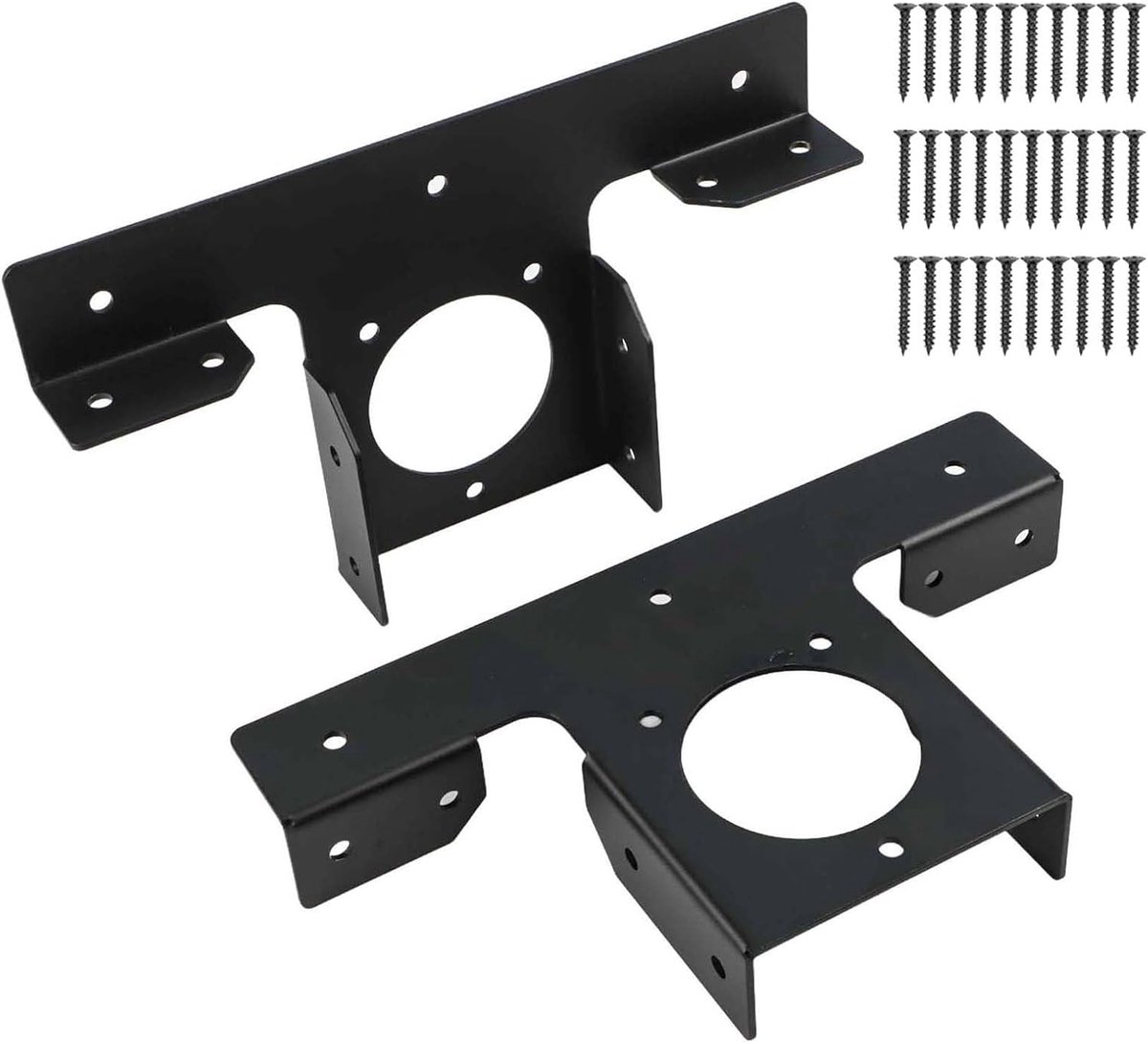 Pergola Hoekversteviging - T-stuk Houder - Constructie Versterken - Robuuste Metalen Constructie - 2 Stuks - Zwart