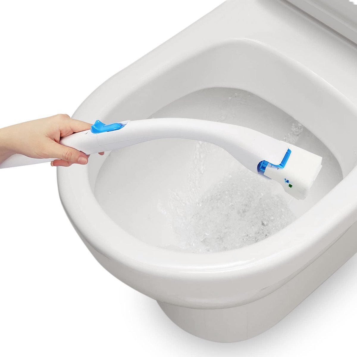 Dailygoods- Toiletborstel - Wegwerpreiniging - Lange Steel - Wandmontage/Staand - Hoogwaardig ABS - Comfortabele Grip - Vervangbare Opzetborstels - Toiletreiniger