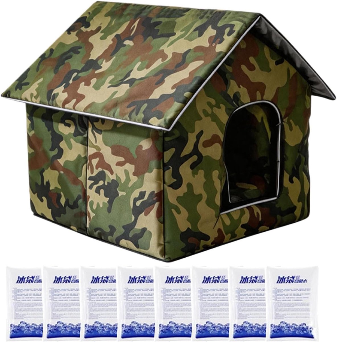 Kattenhuis Koel - Zomer Schuilplaats - Dieren Comfort - Drievoudige Isolatie - 42 cm - Camouflage
