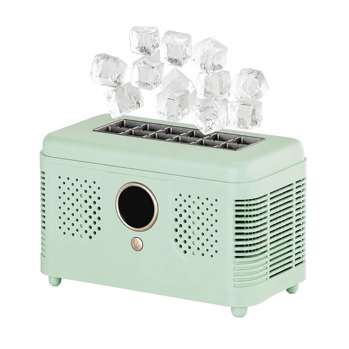 IJsmachine - Mini ijsblokjesmaker - Drankjes koelen - Compact desktop model - 12 blokjes per keer - Zilver