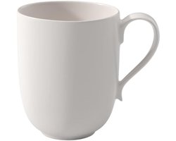 Latte Macchiato Cup - Grote Koffiebeker - Koffie Genieten - Rustiek Design - 350 ml - Wit