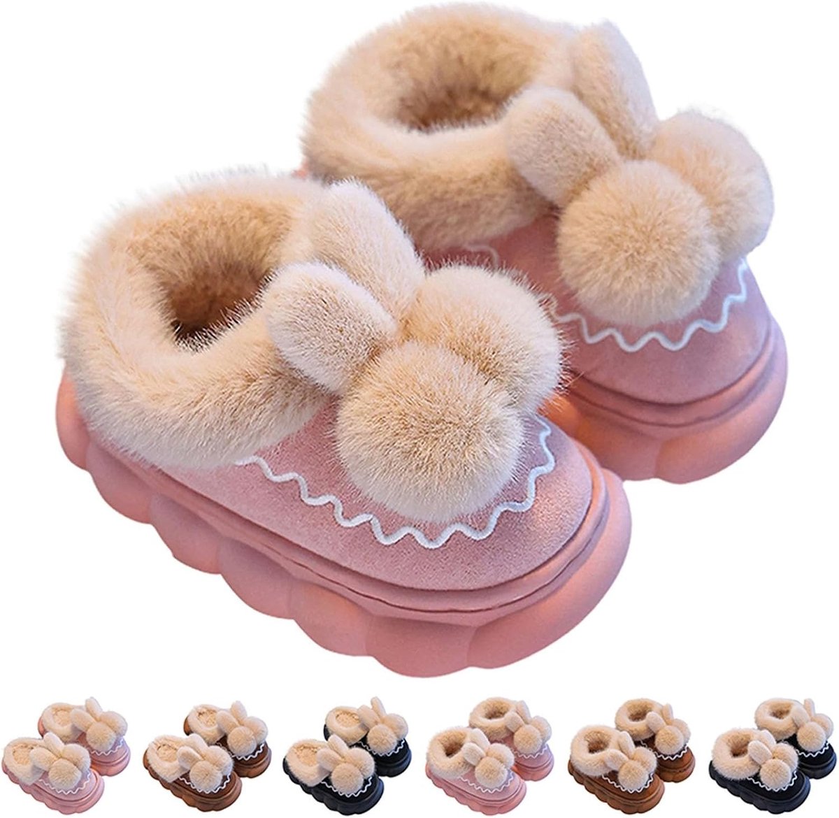 Kinderpantoffels Konijn - Pluche pantoffels - Warmte en comfort - Antislip zool - Niet gespecificeerd - Bruin of zwart