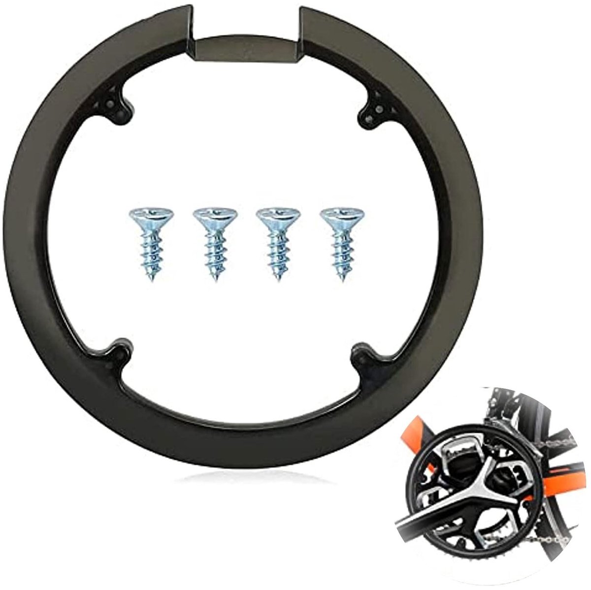 Dailygoods - Kunststof kettingwielafdekking, fiets ketting wielafdekking, fiets kettingwiel crankset, zwarte kettingwielafdekking, mountainbike fiets kettingblad kettingwielen cranksets beschermfolie (42T, 44T)