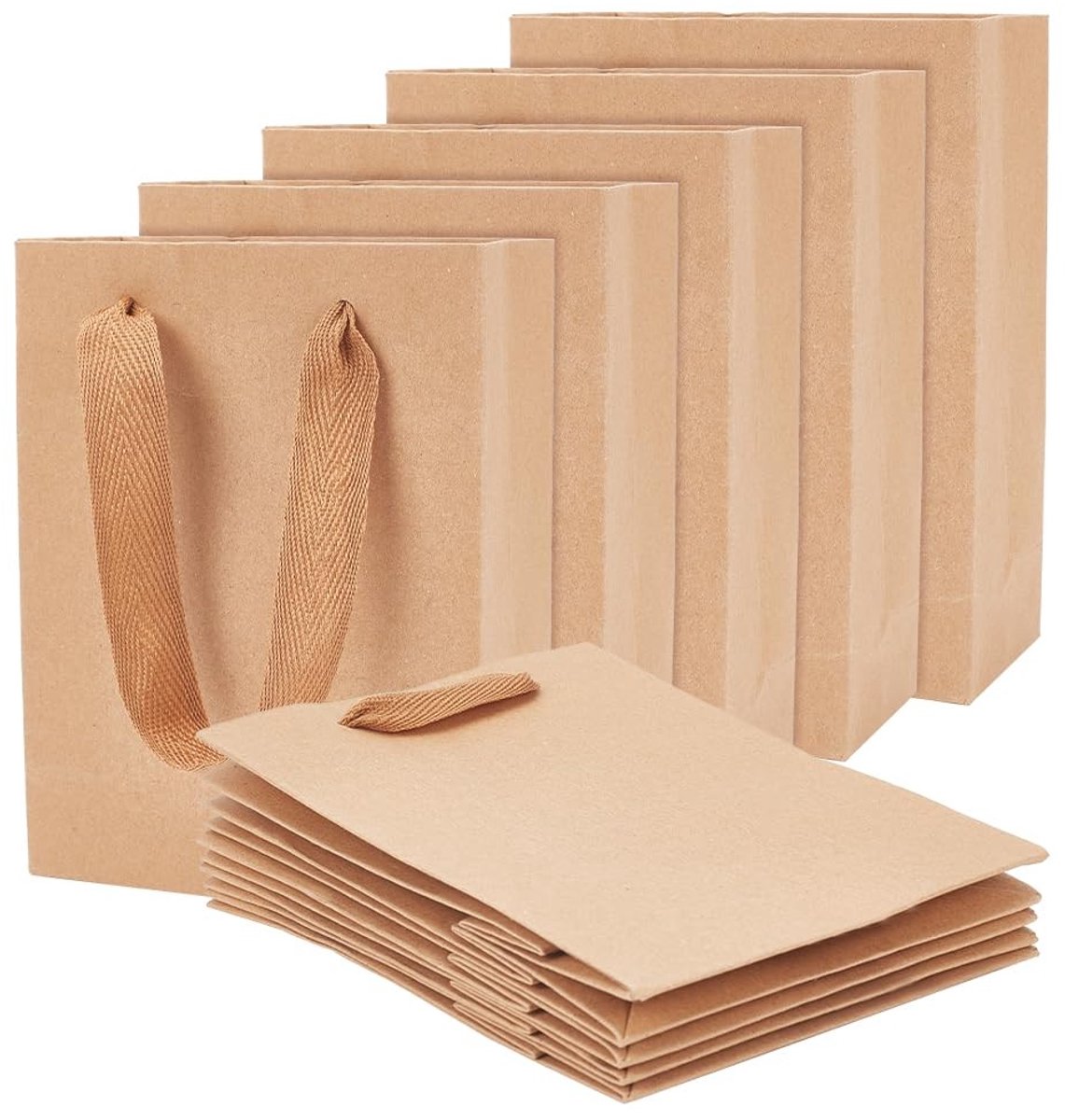 Dailygoods - Kraftpapieren zakken - Geschenkzakjes met koord - Recyclebaar - Bruin - Verjaardag en bruiloft - Theekransje - 50 stuks