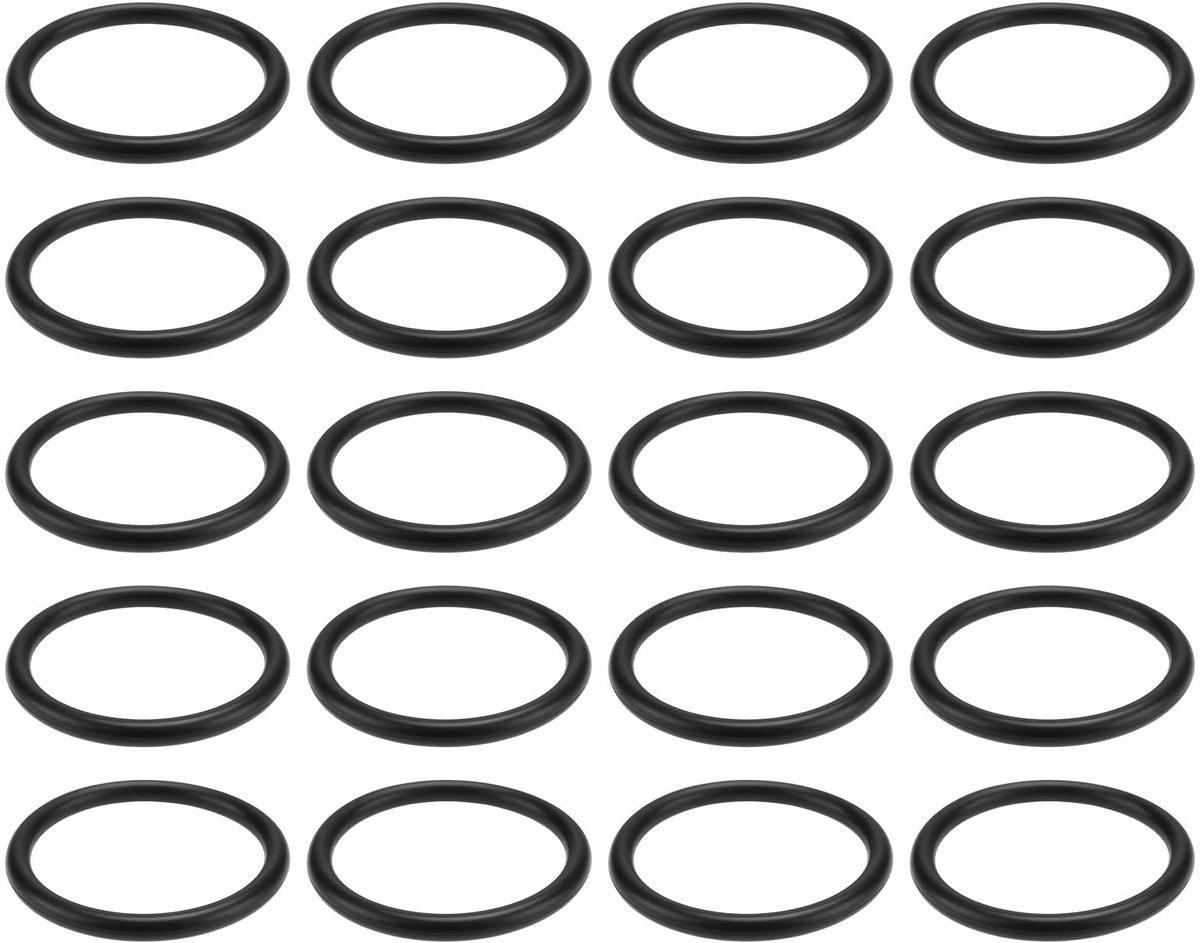 Dailygoods- O-ringen 20 Stuks - Nitrilrubber - 34x28x3mm - Afdichtingsring - Waterdicht - Geschikt voor 38mm Afvoer - Afdichtring