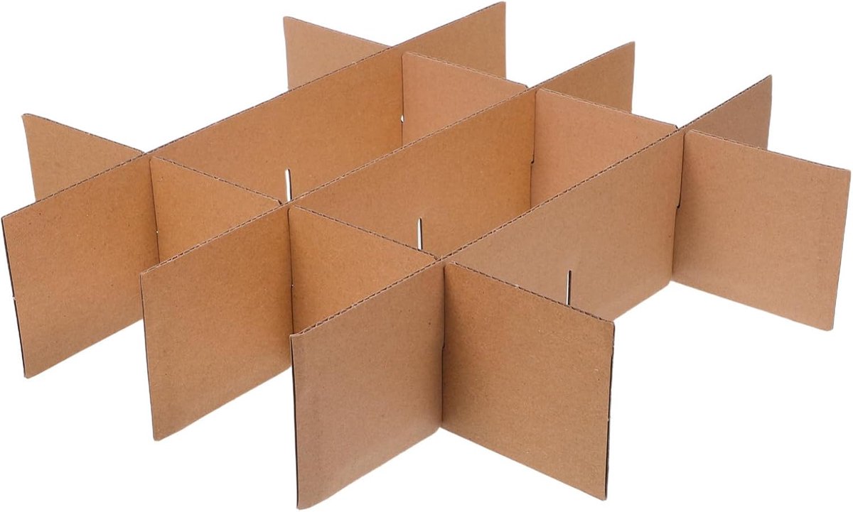 Kartonnen Doosverdelers - Rasterstructuur Verdelers - Spullen Beschermen - Flexibele Maatvoering - 5 Stuks - Khaki