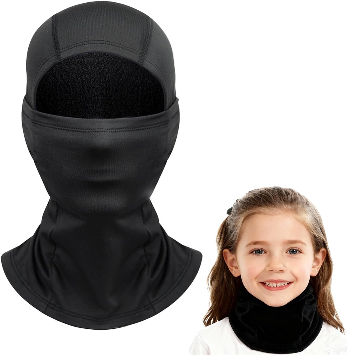 Dailygoods - Bivakmuts voor kinderen, winddicht, warm, skimasker, stormmasker voor jongens en meisjes, elastisch, gezichtsmasker voor outdoor, fietsen, hardlopen