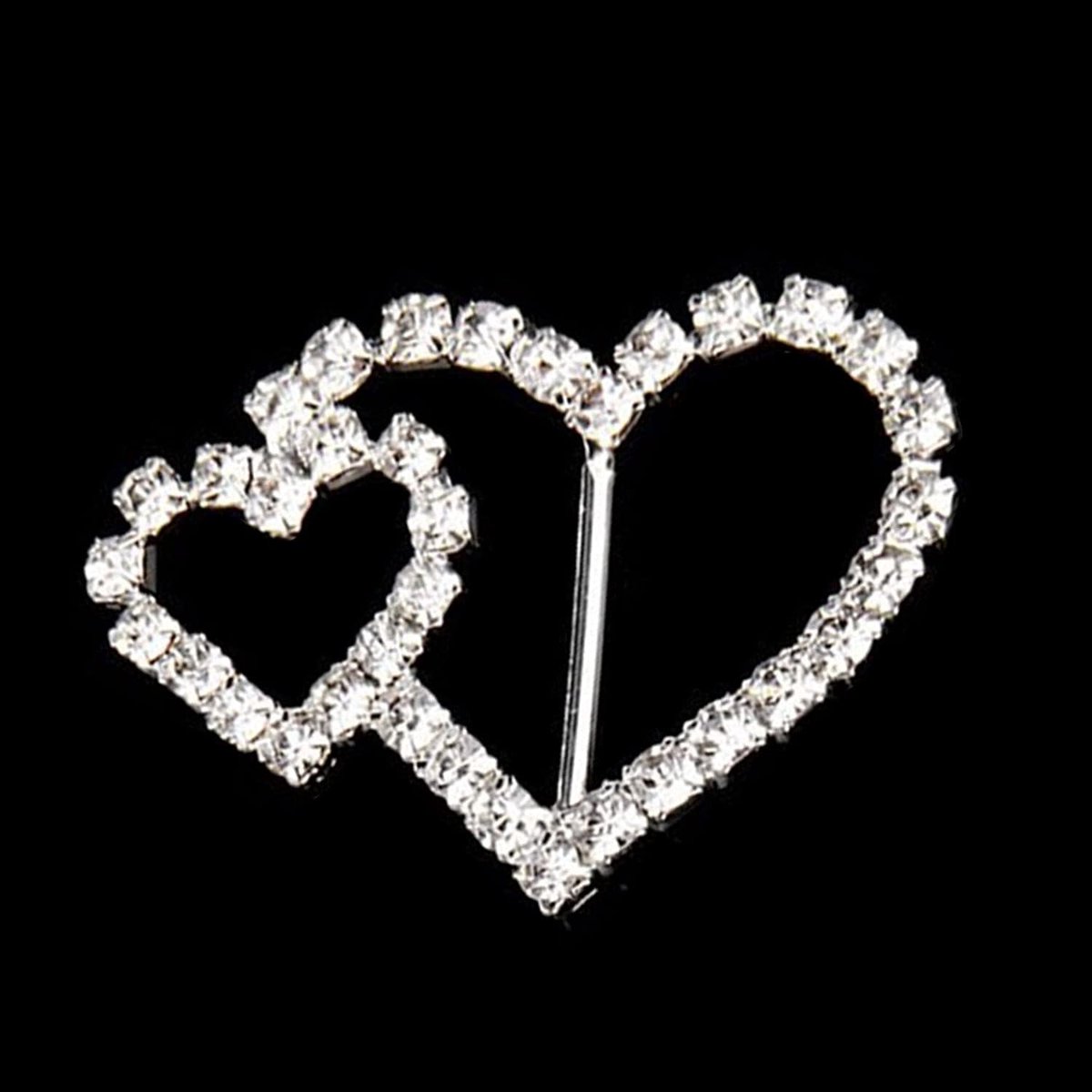 Gespen met Strass - Decoratieve Sluitingen - Accessoires Versieren - Stevig Metaal - 25mm Binnenmaat - Zilver