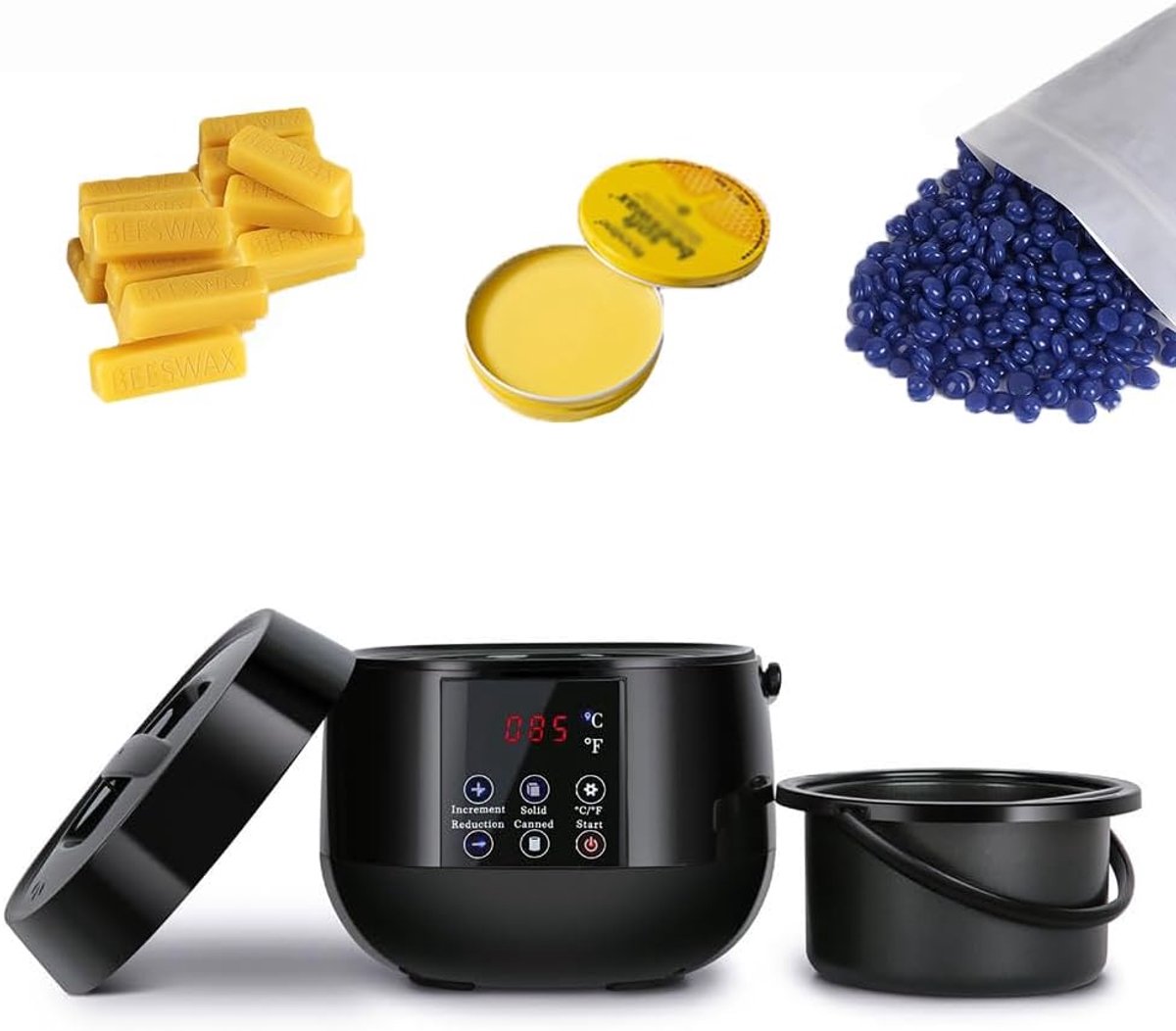 Elektrische Wax Smelter - Kaarsen Smeltpot - Kaarsen Maken - Niet-klevende Binnenpot - 500 ml - Zwart