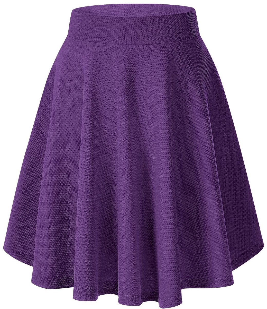 Dailygoods- Rok Elegante Midi - Elastische Taille - Flared A-lijn - Geplooide Skater - Lichtgewicht - Comfortabele Pasvorm - Midirok