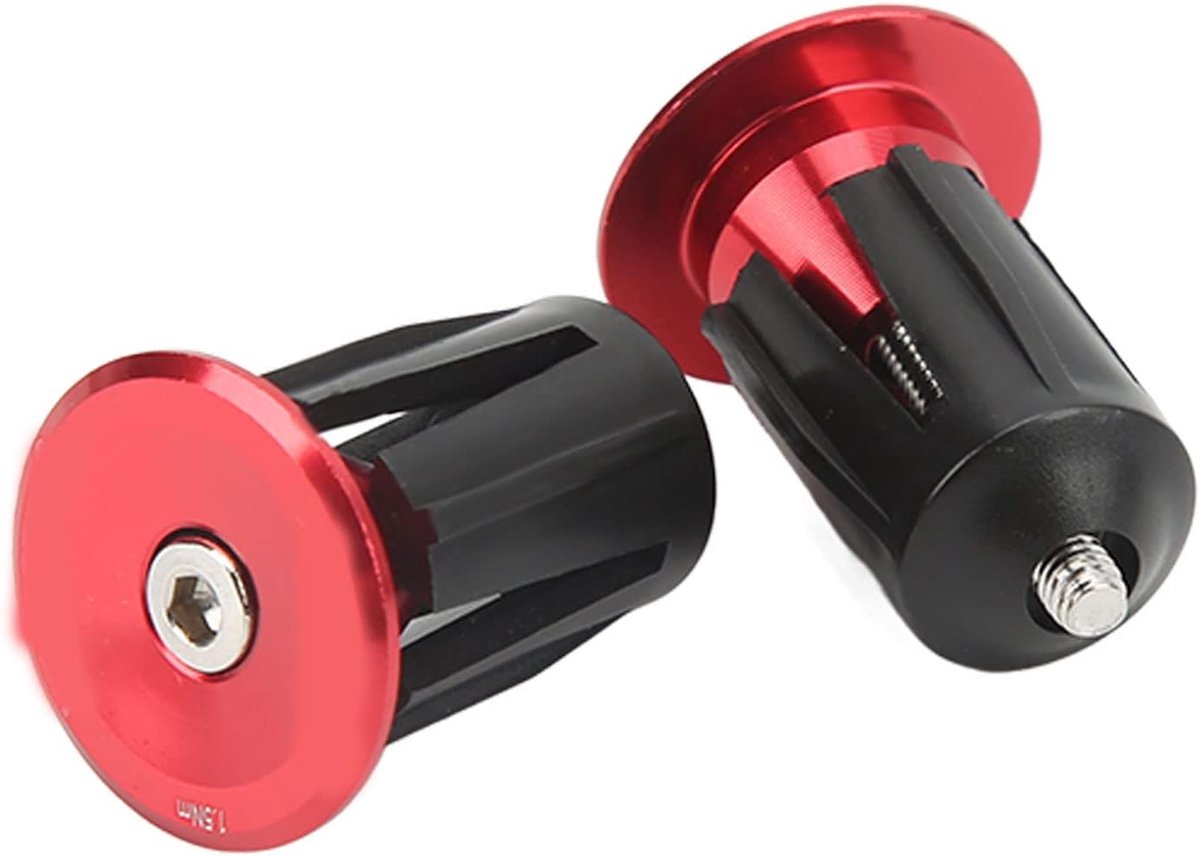 Stuurstekkers Fiets - Bar End Plugs - Fiets Beschermen - Aluminium Kunststof - 2 Stuks - Rood