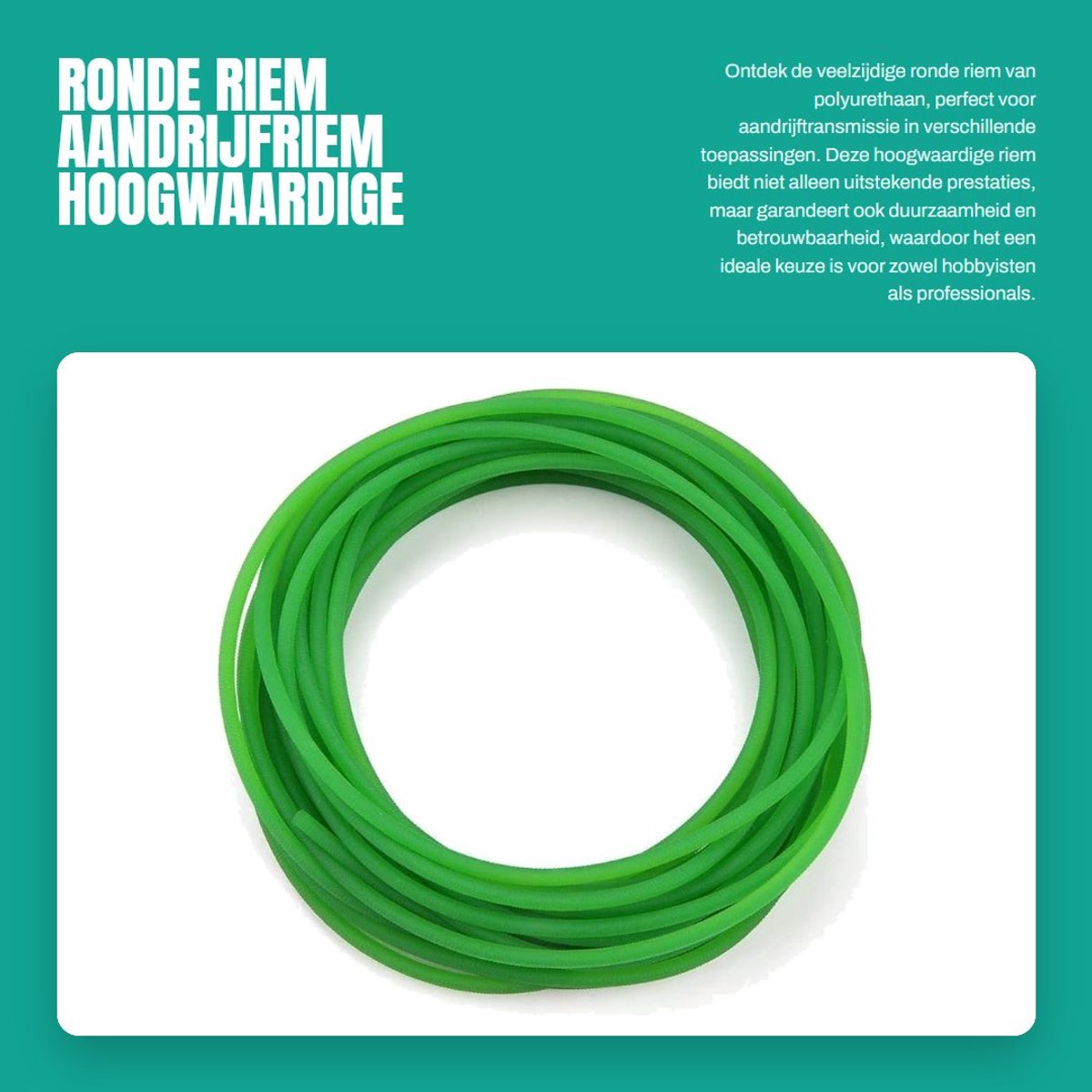 Dailygoods- Aandrijfriem Hoogwaardige PU-ronde riem - Polyurethaan - Slijtvast - Treksterkte - Geschikt voor aandrijftransmissie - 4mm x 10m - Transmissieriem