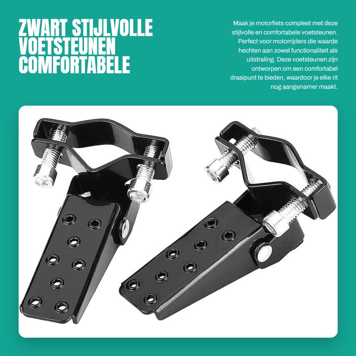 Dailygoods- Voetsteunen Stijlvol Ontwerp - Voetsteunen Fiets - Voetsteunen Fatbike - Slijtvast Metaal - Antislip - Duurzaam - Motorsteunen