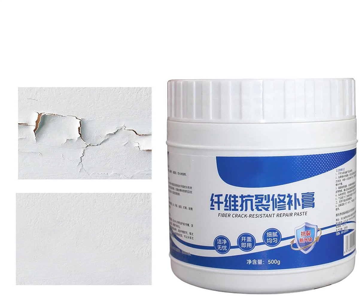 Muurreparatie Pasta - Beton Scheurvuller - Muren Herstellen - Vezelversterkte Formule - 500 g - Wit