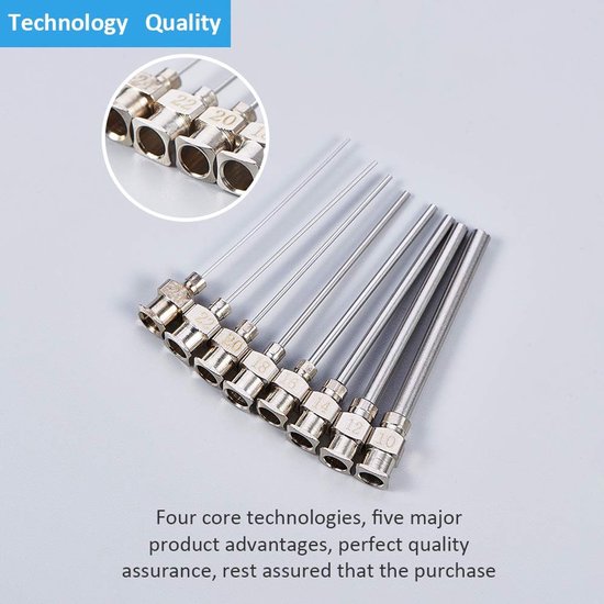 Dailygoods- Spuitnaald 1,5 Inch - 16 Stuks - RVS Doseernaald - Blunt Tip - Luer Lock - Geschikt voor Lijm Spuiten - 8 Maten (10G/12G/14G/16G/18G/20G/22G/24G) — afbeelding 4