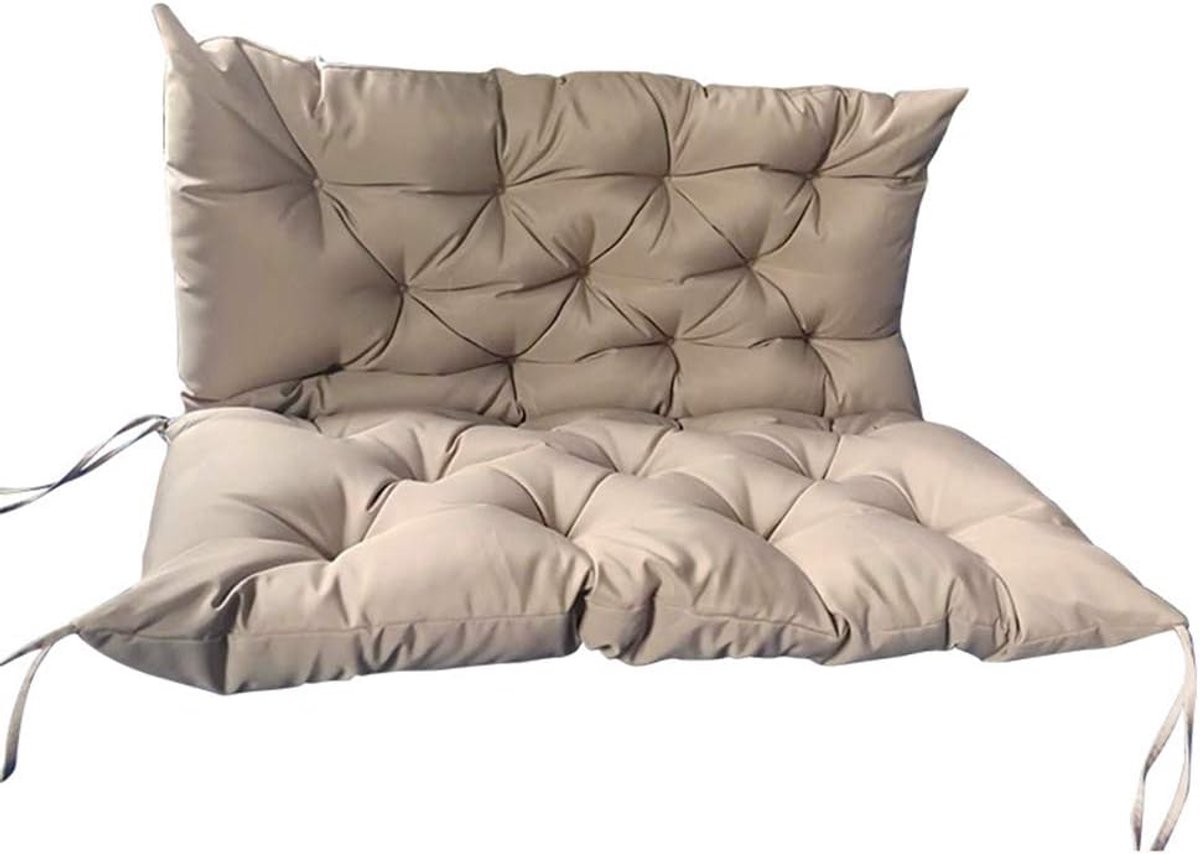 Dikke Zitkussens - Bankkussen Rugleuning - Comfortabel Zitten - Waterdicht Polyester - 150x50cm - Khaki