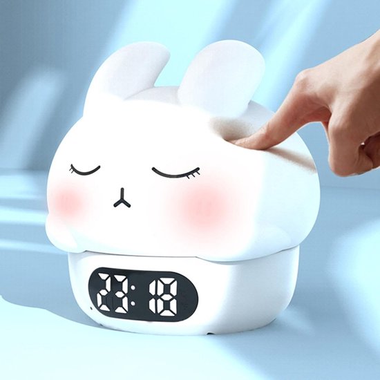 Generico Bunny Alarm Clock - Konijn Nachtlicht, Sleep Training, Siliconen Pat Light, Kids Wake Up Lamp, Digitale Klok, Slaapkamer Nachtlicht, Schattige Kinderalarmklok — afbeelding 5