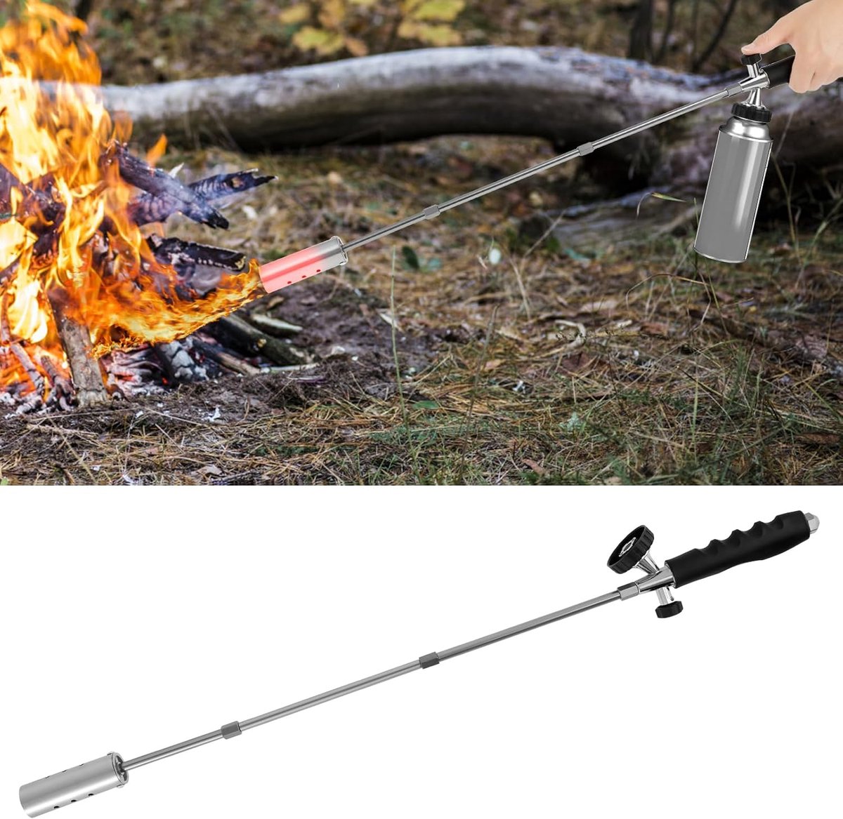 Onkruidbrander Gas - Tuin Brander - Onkruid Verwijderen - Afneembare Stok - 78 cm Lengte - As Shown