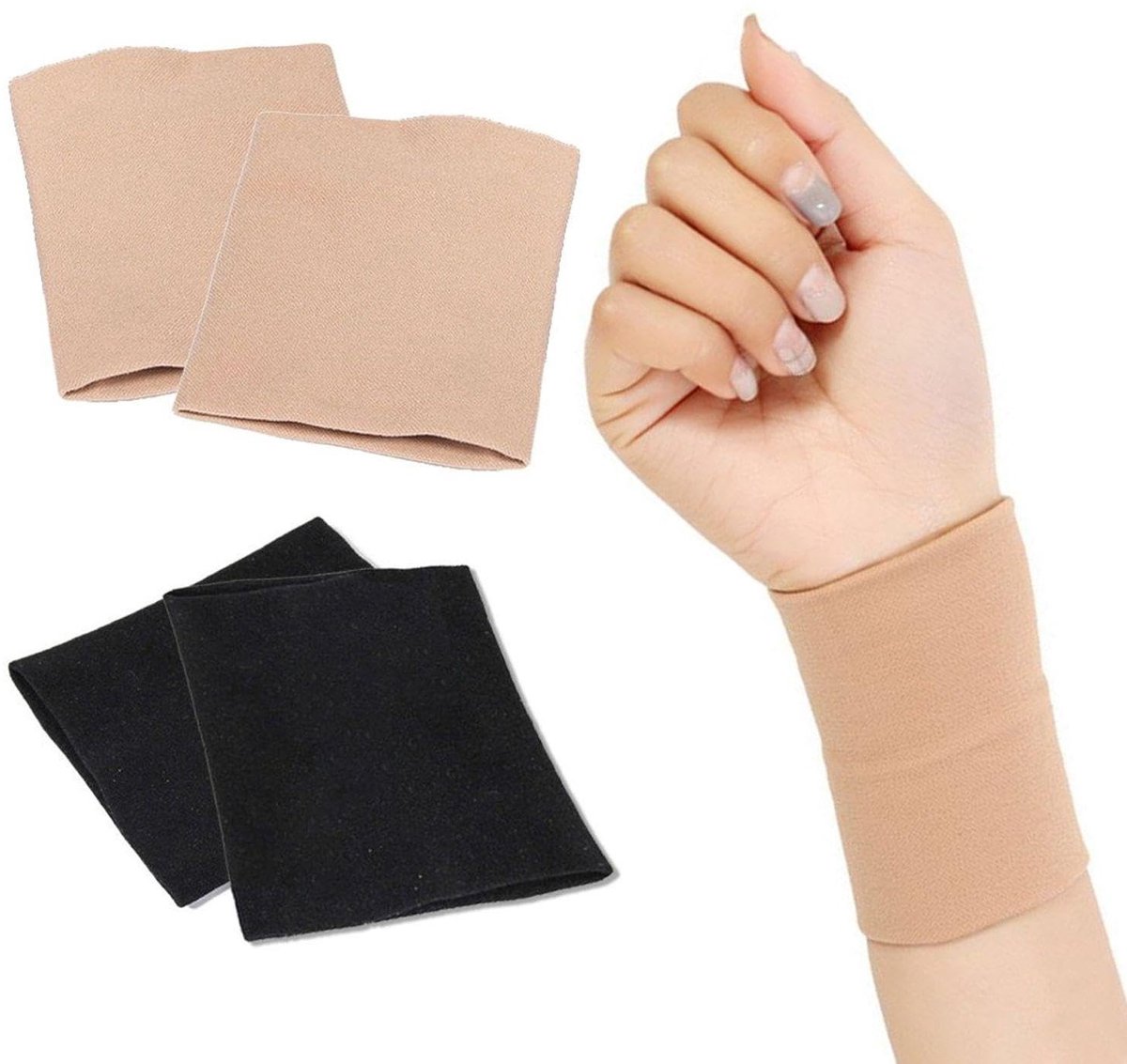 Dailygoods- Polsbandages voor steun - Elastische Bandages - Polssteunen - Sportarmbanden - 2 Paar - Nylon Materiaal - Polsbeschermers
