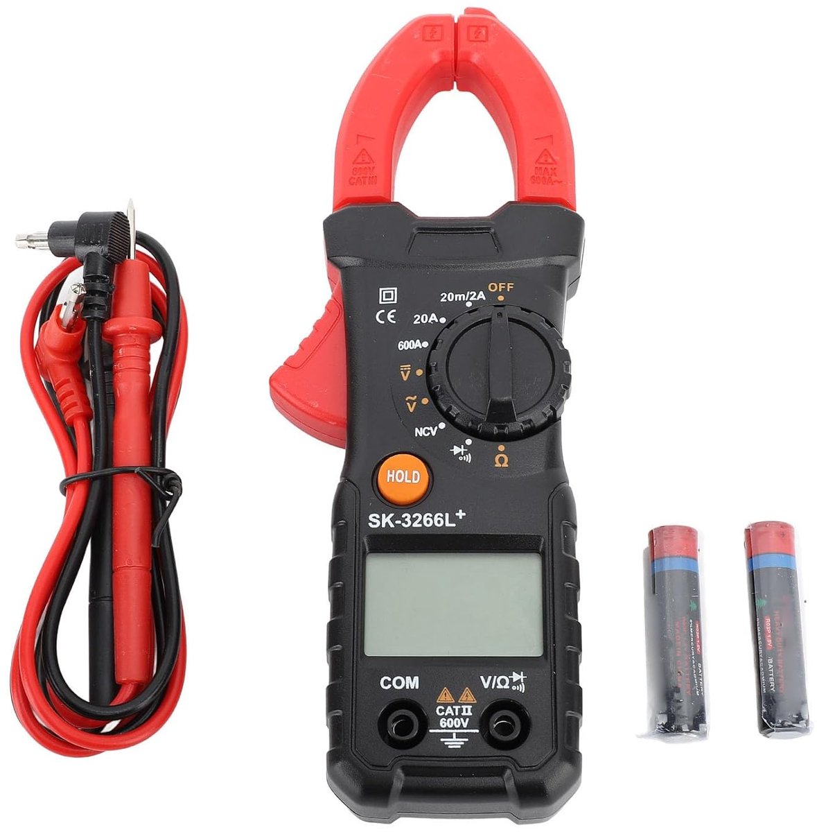 Digitale Tangmeter - Multimeter Tester - Elektrische Metingen - Automatische Bereikinstelling - 600A AC DC - Zwart