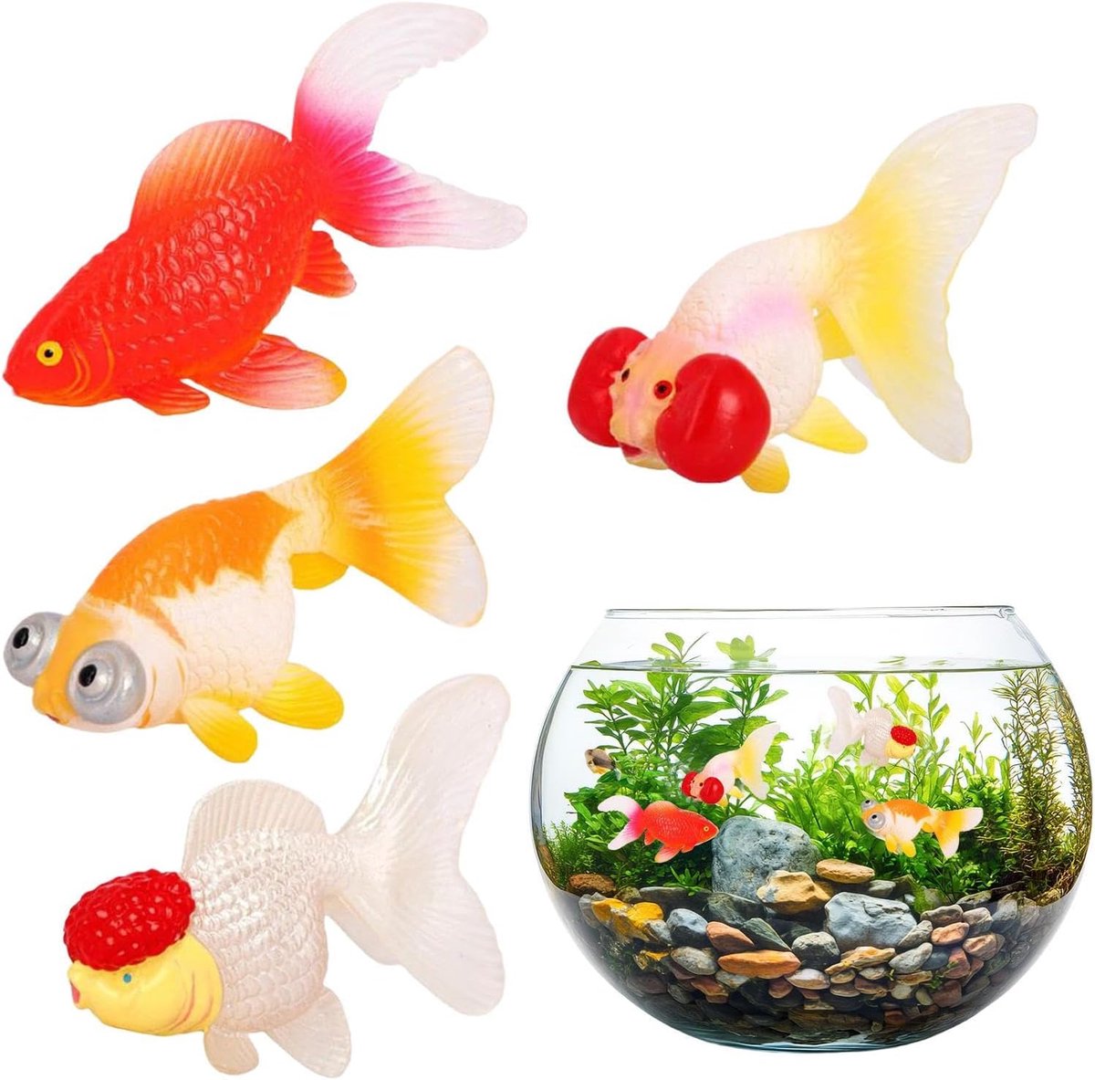 Kunstmatige Vis Decoratie - Drijvende Zeedieren - Aquarium Aankleden - Levendige Beweging - 4 Stuks - Meerdere Kleuren