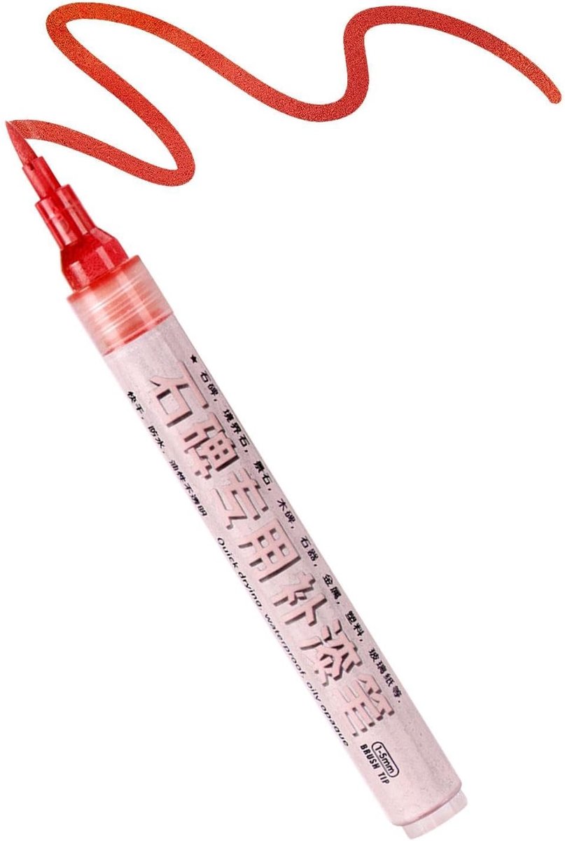 Steen Verf Pen - Restauratie Marker - Grafsteen Opknappen - Sneldrogende Formule - 16 cm - Goud