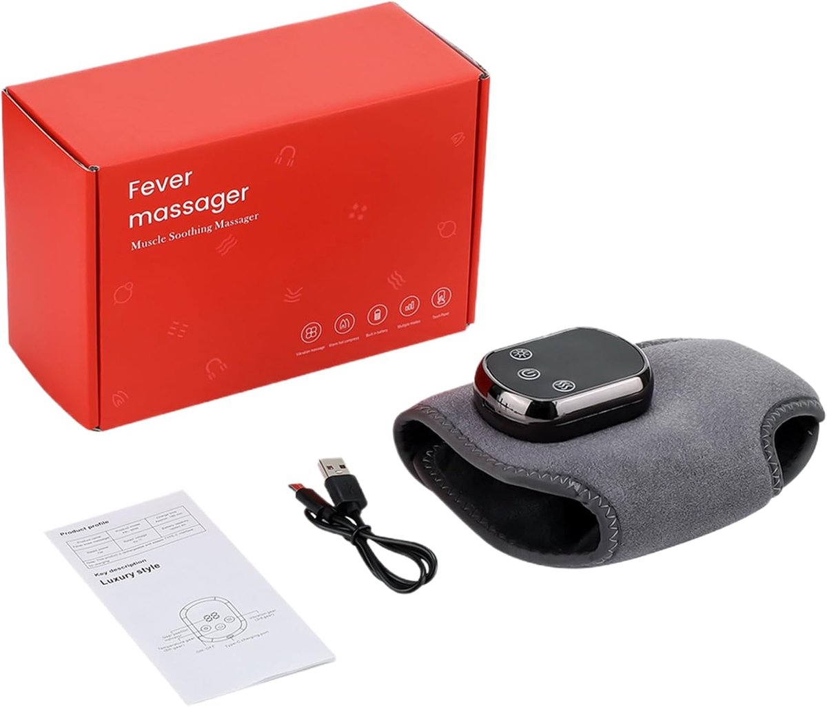 Elektrische Voetverwarmer - Voetmassage Apparaat - Ontspanning Bevorderen - Instelbare Warmte - 18.3 x 13.2 cm - Grijs