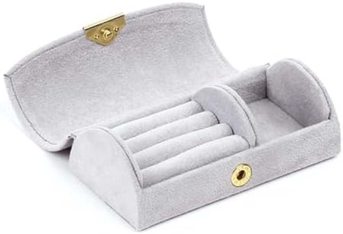 Sieradendoos Fluwelen Organizer - Juwelen Case - Sieraden Opbergen - Veilig Ritsontwerp - Ruime Capaciteit - Paars
