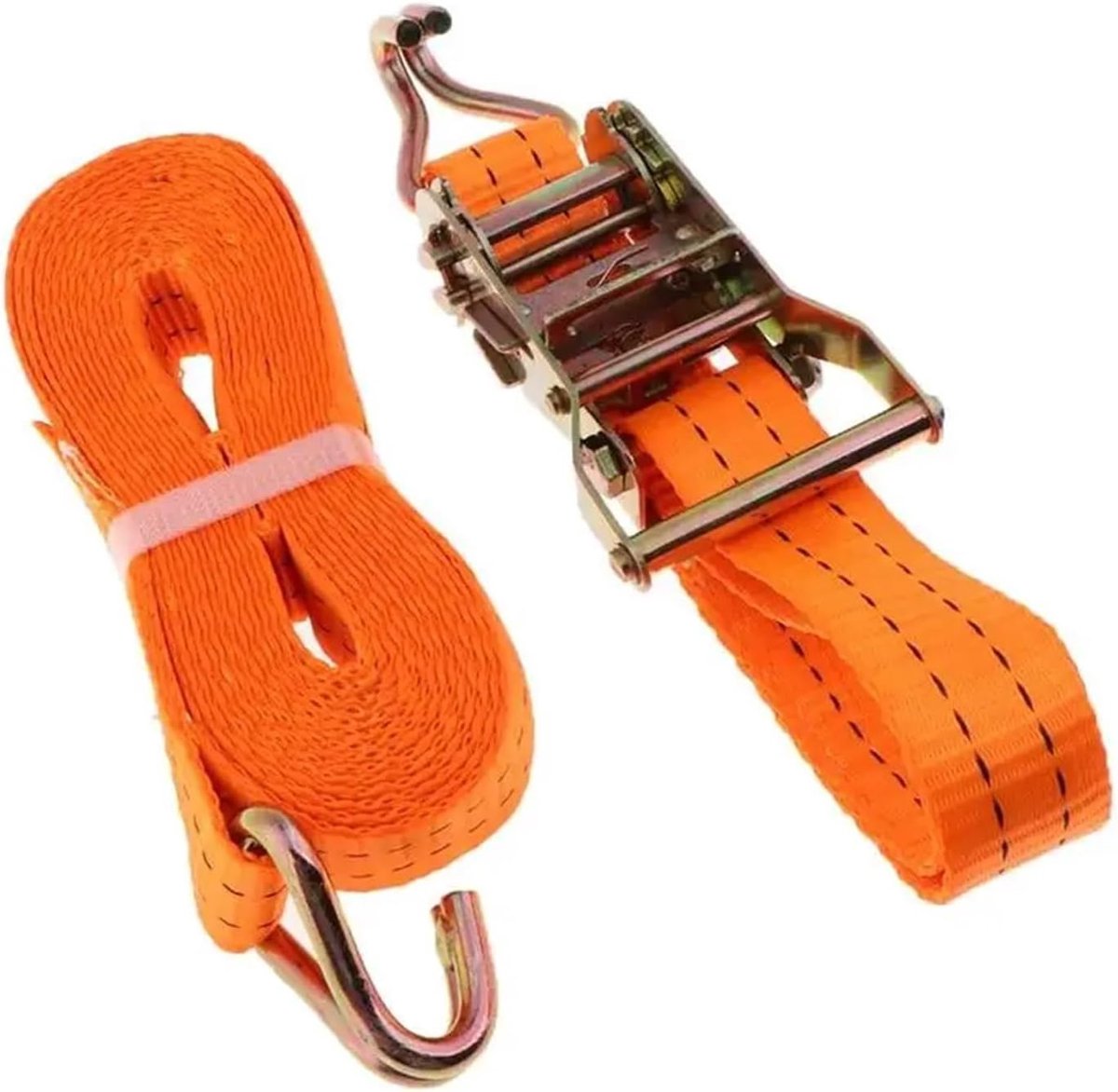 Ratelriemen 2 stuks - Spanbanden Cargo - Vracht Zekeren - Metalen Gesp - 5 meter lengte - Oranje