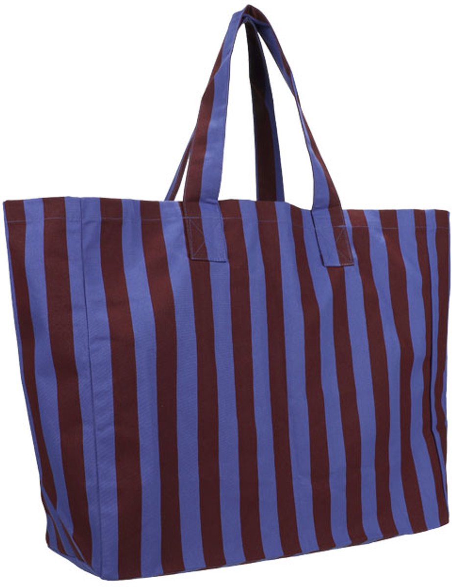 Kado design katoenen tas kado design beach bag stripes cornflower