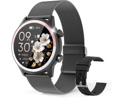 Smartwatch – Nieuw dameshorloge – 1,39-inch scherm – Sporthorloge voor dames – Bellen en gebeld worden – Slaapregistratie en stappenteller – Compatibel met Android 5.0 of hoger / iOS 9.0 of hoger – Zwart – Inclusief 2 horlogebandjes