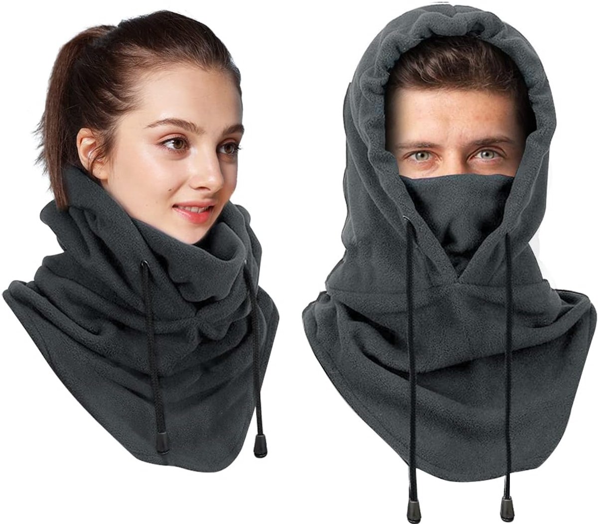 Bivakmuts Gezichtsmasker - Winter Nekwarmer - Buitensport Bescherming - Winddicht Fleece Materiaal - Unisex Maat - Zwart